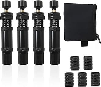 Tire Deflators Offroad Accessories, 4PCS Air Down Tire Deflators, Adjustable 10-30 Psi Auto-Stop Screw-On Tyre Deflator Tool for Trucks, Offroad 4x4, SUV, RV