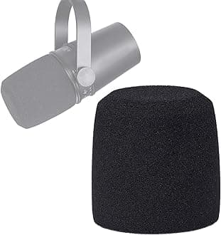 Shure MV7 Pop Filter Foam Cover - Professional Mic Windscreen Wind Cover Compatible with Shure MV7 Podcast Microphone to Minimise Plosives