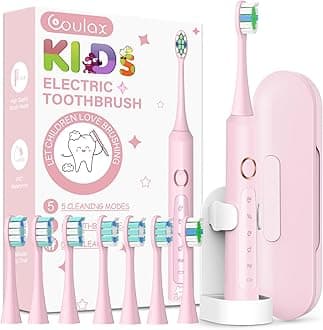 Sonic Electric Toothbrush for Kids - Electric Toothbrushes with 8 Tooth Brush Replacement Head and 5 Brushing Modes, 120 Days of Use with 3-Hour Fast Charge, 2 Minute Smart TimerGlobal Recycled StandardGlobal Recycled StandardGlobal Recycled Standard
