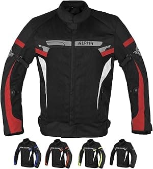 ALPHA CYCLE GEAR BREATHABLE BIKERS RIDING PROTECTION MOTORCYCLE JACKET MESH CE ARMORED