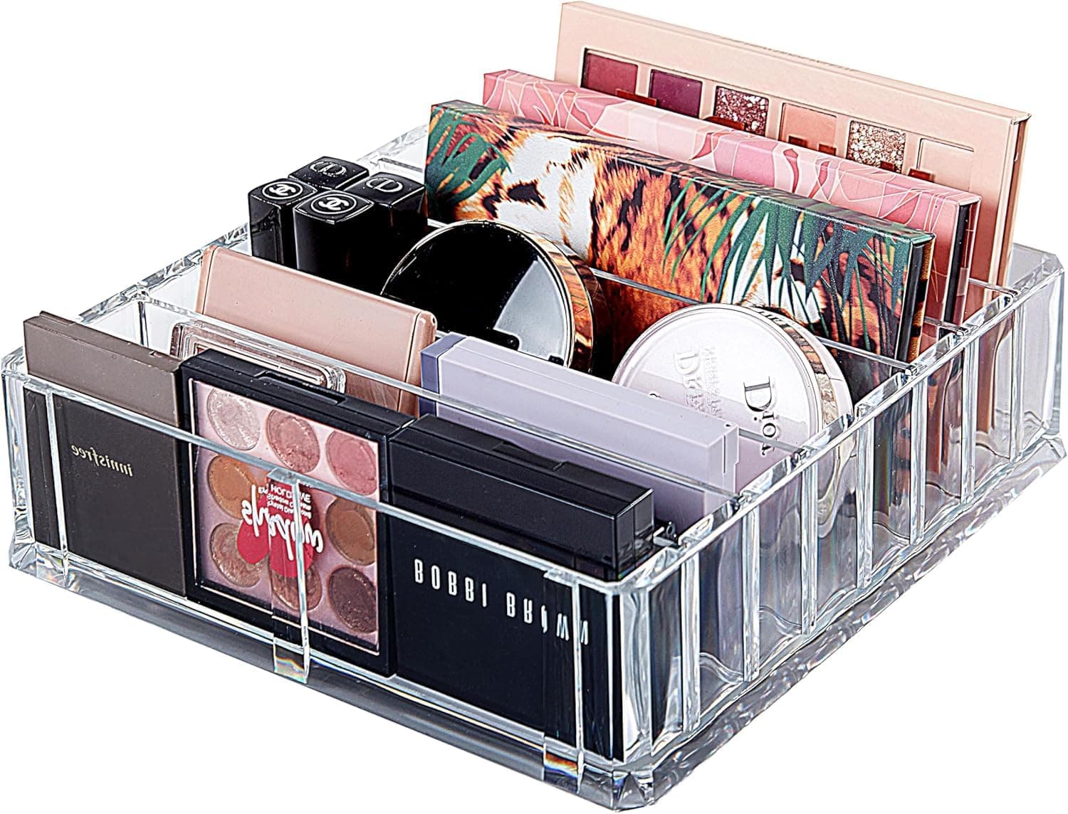 Makeup Organizer for Eyeshadow Palette Organizer, 8 Section Divided Makeup Palette Holder for Vanity Drawer Countertop