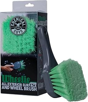 Wheelie All Exterior Surface and Wheel Brush, Wheel Cleaner Brush with Soft Bristles, Safe Cleaning of Rims, Tires, and Exterior Surfaces on Cars, Trucks, Motorcycles, RVs, & More, Green