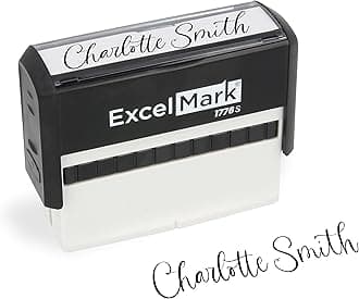 ExcelMark Custom Signature Stamp - Self Inking - Extra Wide