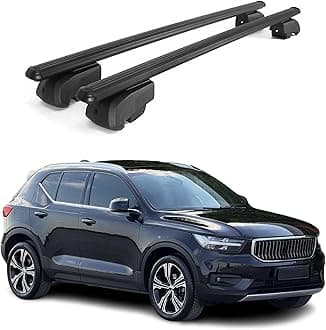 OMAC Roof Rack Cross Bars for Volvo XC40 2019-2026 Lockable 165Lbs Aluminium Black 2Pcs fits Cargo Carriers Kayak Canoe Bike Snowboard
