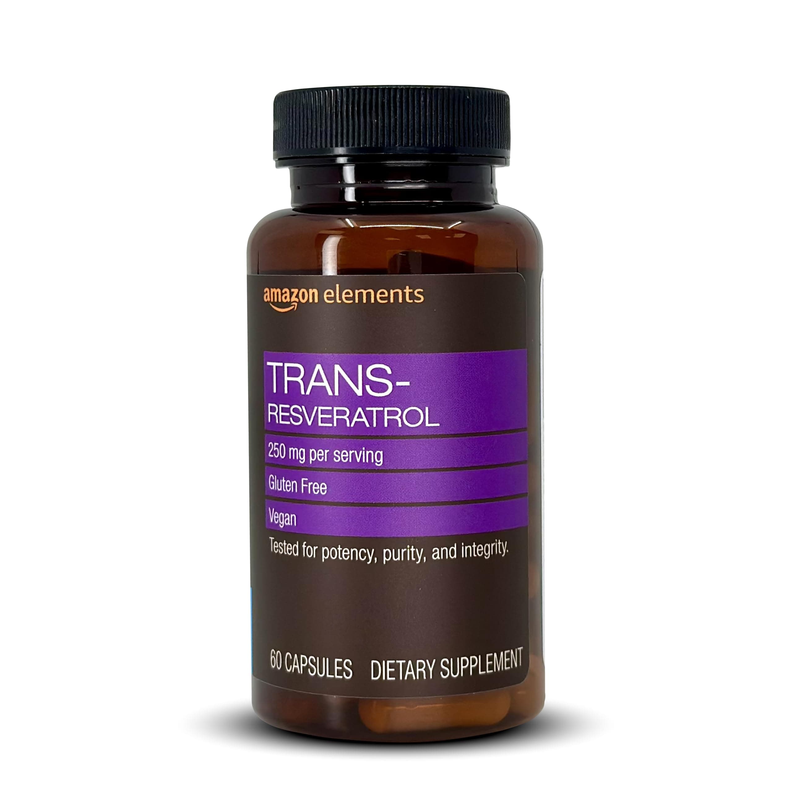 Amazon Elements - Trans-Resveratrol, 250 mg, 60 Capsules, 2 Month Supply, Vegan