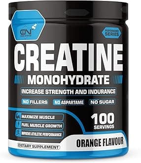 Canada Nutrition Creatine Monohydrate, Strength, Reduce Fatigue, 100% Pure Creatine, Lean Muscle Building, Supports Muscle Growth, Athletic Performance, Recovery [100 Servings, Orange]