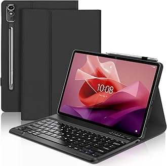 Keyboard Case for Lenovo Tab P12 12.7", Magnetically Detachable Wireless Bluetooth Keyboard with Slim Protective Cover for Lenovo Tab P12 12.7 Inch 2023 Tablet, Black