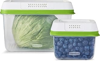 RubbermaidFreshWorks Saver, Medium and Large Produce Storage Containers, 4-Piece Set, 2 Count (Pack of 1)