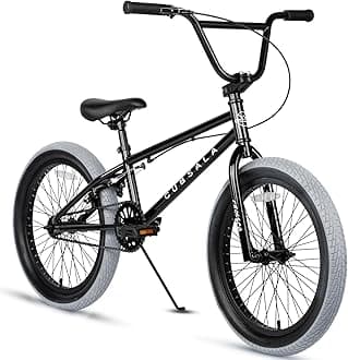cubsala Freestyle BMX Bike, 18 Inch Kids Bicycle for 5-9 Years Old Kids and Beginner Level Rider, Black with Grey Tires