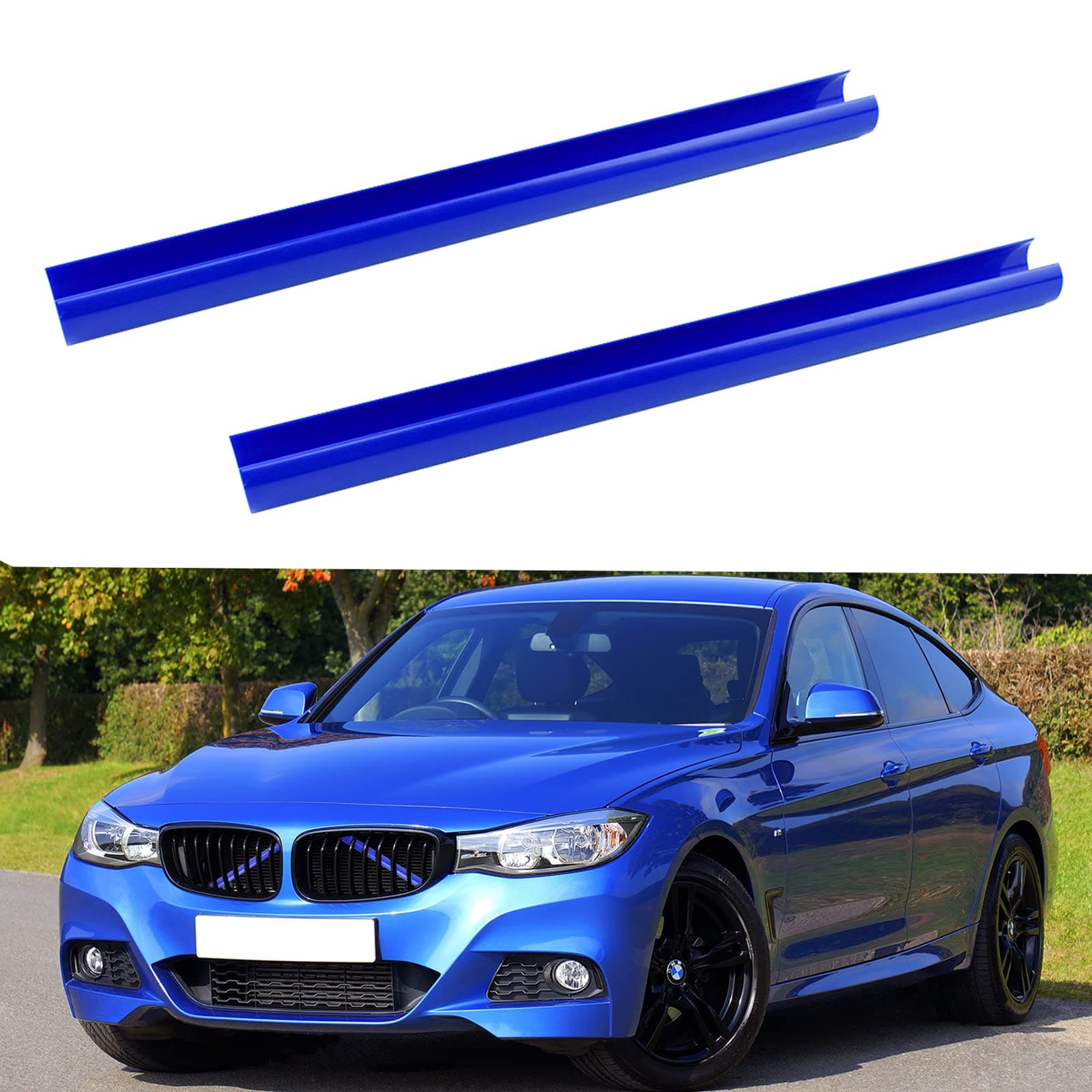 – 2PCS Grille Insert Trims Stripe, Kikuo Blue Front Grille Trim Stripes Cover Compatible Guard Insert with_B-m_w-1 2 3 4 Series, F20 F21 F40 F22 F23 F24 F44 F30 F31 F34 F35 F32 F33 F36 G29