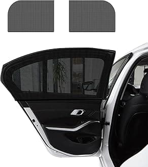 2 PCS Window Shades, Auto Front Rear Side Sun Shades for Block Heat & UV Protection, Breathable Mesh Baby Screen Covers, Universal Car Accessories (Back)