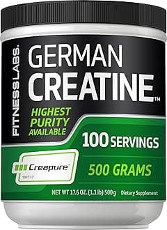 Fitness Labs German Creatine Monohydrate Powder | 500 Grams | Creapure Fitness Supplement | for Men & Women | Unflavored | 100 Servings