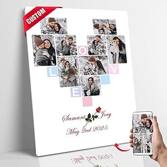 Custom Metal Photo Prints Personalized Photos Gifts for Valentines Day Birthday I Love You Gifts for Girlfriend or Boyfriend