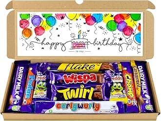 Happy Birthday Chocolate Hamper, Letterbox Chocolate Gift Box of 10 Fullsize Dairy Milk Chocolate bars, for 13th 16th 18th 21st 30th 40th 50th 60th Birthday Gifts For Women & Gifts For Him