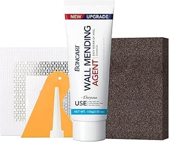 BONCART Wall Spackle & Drywall Repair Patch Kit with Mending Agent Putty, Repair Paste Plaster, Scraper & Sanding Sponge for Wall Crack/Nail Hole