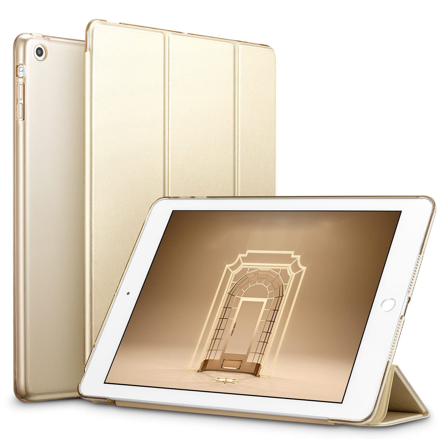 ESR iPad Mini Case, iPad Mini 2 / Mini 3 Case, Ultra-slim Lightweight Smart Case with Trifold Stand and Auto Sleep/Wake, Microfiber, Translucent Frosted Back Cover for iPad Mini 1/2/3, Champagne Gold
