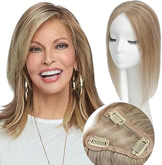 Real Human Hair Toppers for Women - No Bangs, Premium Remy Hair Toppers, 14 Inch