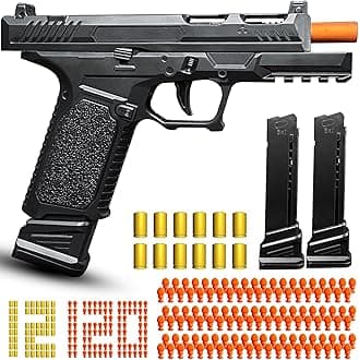 Automatic Shell Ejecting Toy Gun Pistol, Soft Bullet Toy Gun for Boys, Education Model Realistic Toy Pistol Shooting Game Toys Gifts Christmas Birthday for Kids 8+