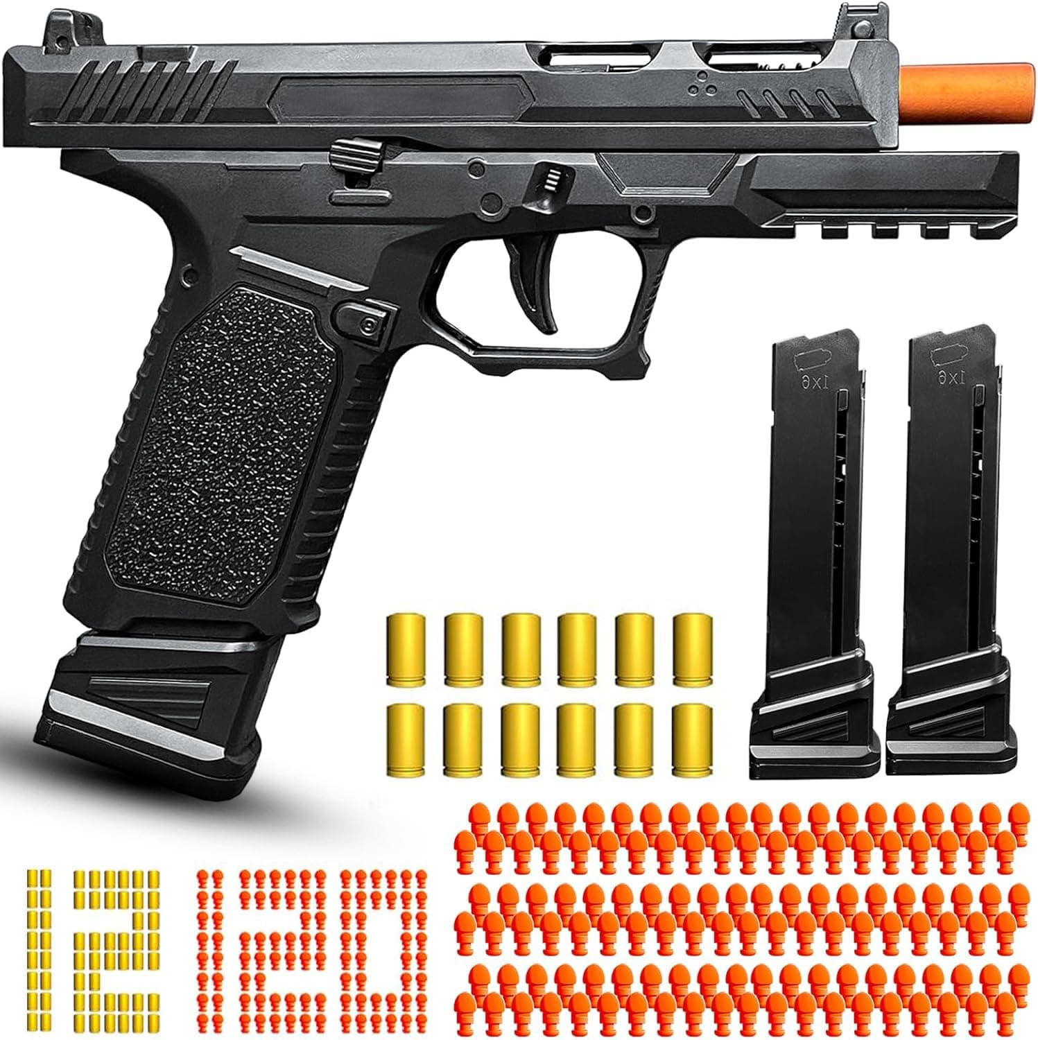 Automatic Shell Ejecting Toy Gun Pistol, Soft Bullet Toy Gun for Boys, Education Model Realistic Toy Pistol Shooting Game Toys Gifts Christmas Birthday for Kids 8+