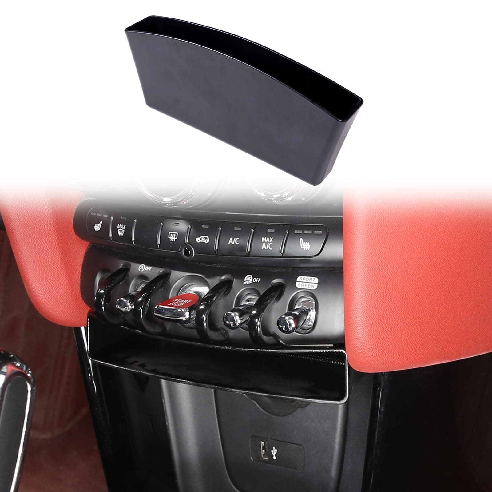 HAPPYHORSE Car Central Storage Box Compatible with BMW MINI Cooper Cooper S JCW F55 F56 F57 2014-2022 Car Central Storage Lower Storage Box Pallet Accessories