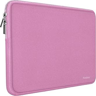 Naukay 15.6 Inch Laptop Sleeve,Resistant Neoprene Laptop Sleeve/Notebook Computer Pocket Case/Tablet Briefcase Carrying Bag - (Pink)