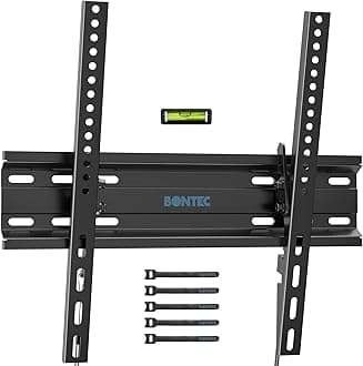 TV Wall Mount Tilting for 23-60 inch TVs, Low Profile Design, Max VESA 400x400mm, Holds up to 115lbs, TV Mount for LCD LED OLED Flat Screens, Fixed Ultra Slim Bracket Fits 16" Studs