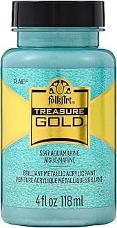 Treasure Gold Brilliant Metallic Paint, 4 oz, Aquamarine