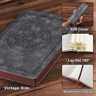 2026 Leather Vintage Journal Notebook,300 Pages,Leather Softcover Lined Journal Notebooks for Women Men,Notebook Journals for Writing Travel,Business,Office,7.1'' X 9.8''