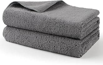 HOMEXCEL Professional Large Microfibre Car Drying Towels 2 Pack, Lint Free, Scratch Free, Highly Absorbent Drying Towel for Cars, SUVs, RVs, Trucks, and Boats,78 x 61 cm,Grey