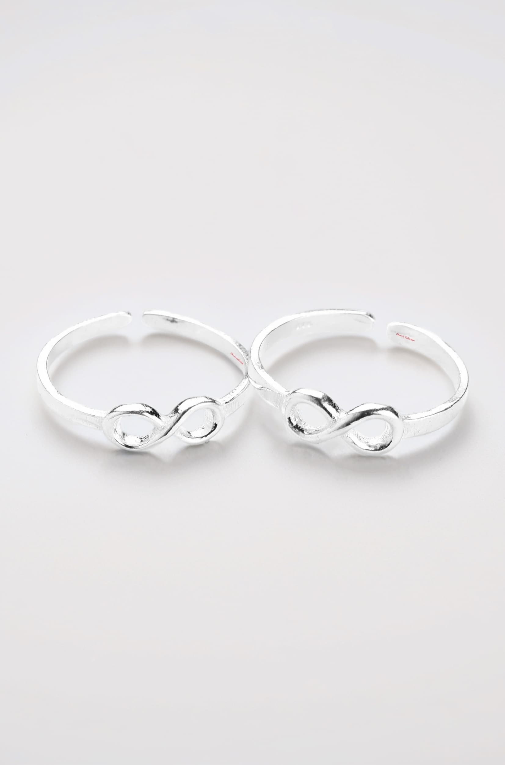 DHRUVS COLLECTION 925 Sterling Silver Infinity Design Toe Rings for Women & Girls | Adjustable Pure Silver Chandi ki Bichhiya Pair | Ideal Gift for Her