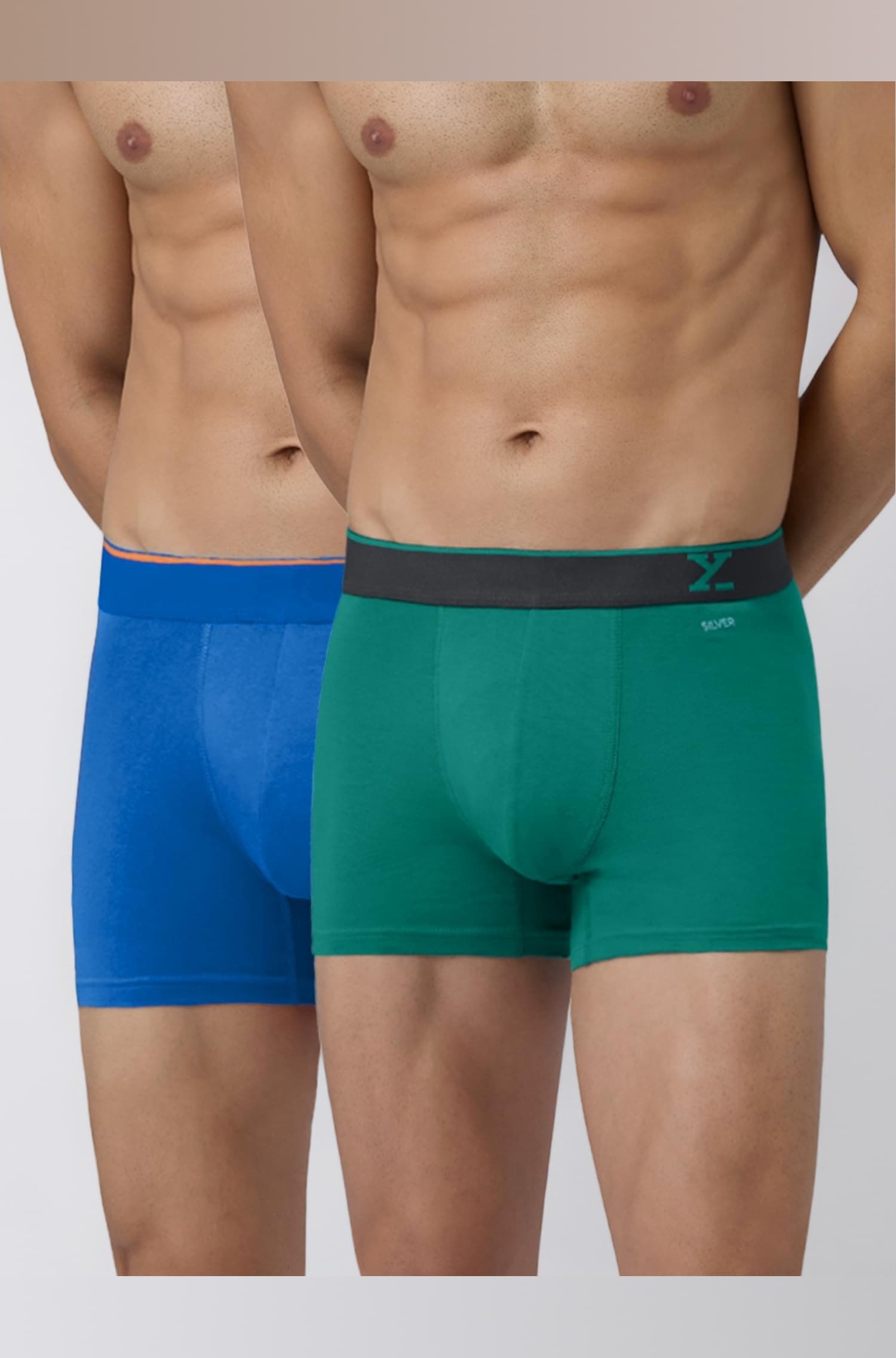 Men's Aero/Traq Super Combed Cotton Regular Fit Solid Antibacterial Trunks with No Marks Waistband (Pack of 2)