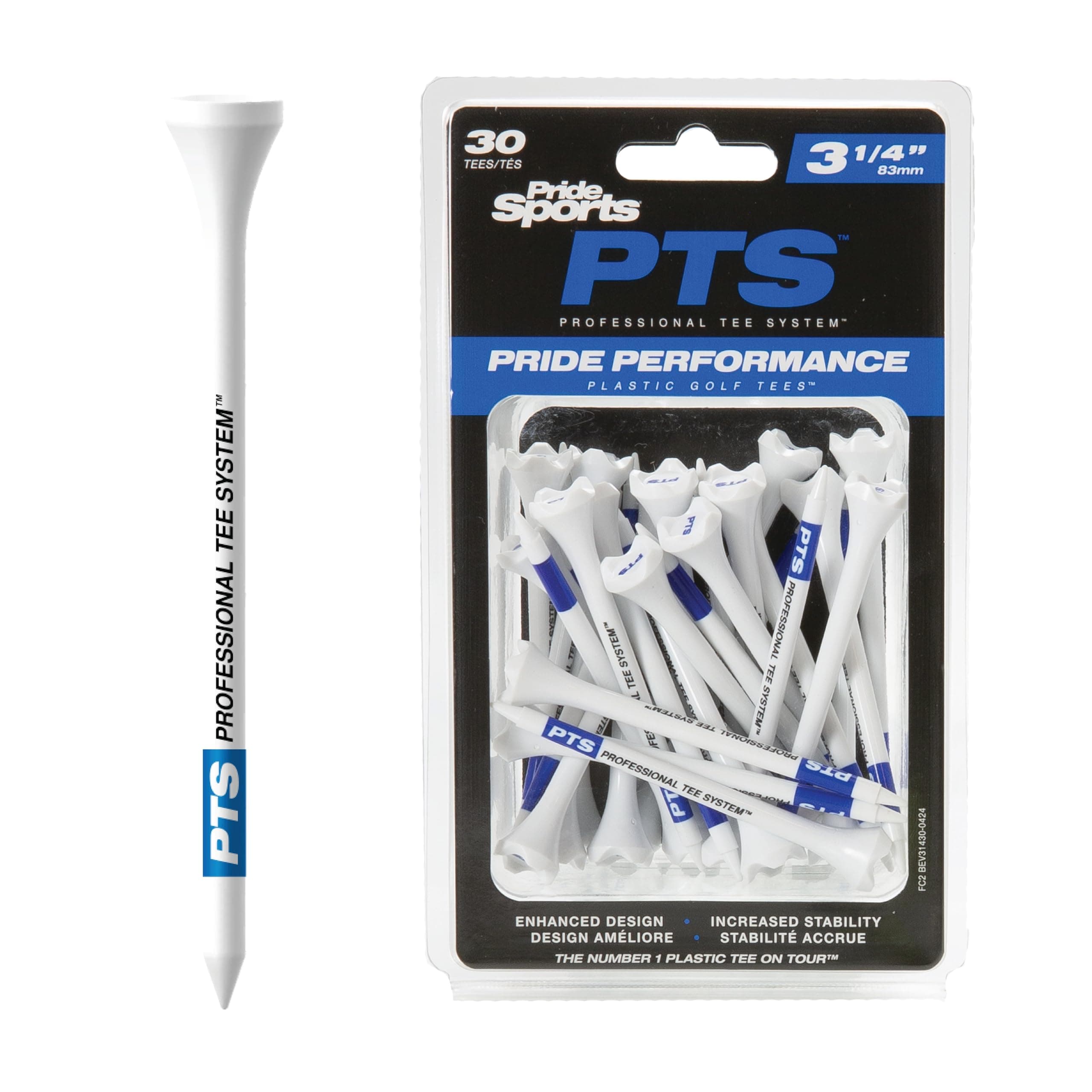 PTS Plastic Golf Tees | 30 Count, 3-1/4"