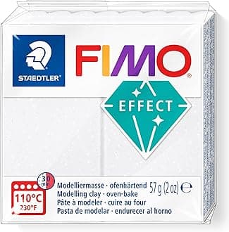 STAEDTLER 8010-002 FIMO Effect Oven-Hardening Polymer Modelling Clay - Galaxy White (57g)