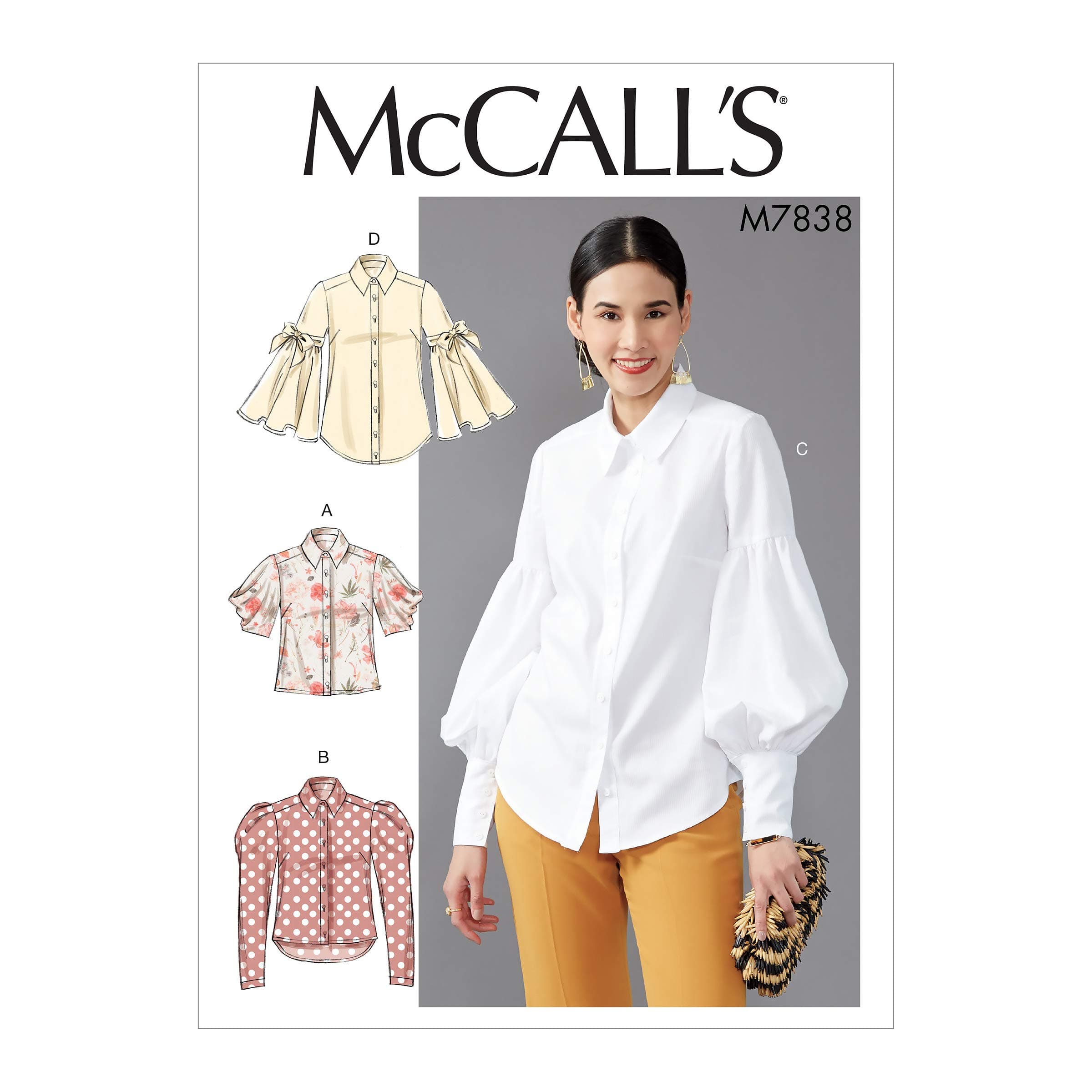McCall's Patterns McCall's Loose Fit Women's Button-Up Blouse Sewing Patterns, Sizes 14-22