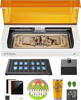 xTool S1 Laser Engraver and Cutter Machine with Air Assist & Honeycomb, 23.93" x 15.16" Bed Size, Beginner-friendly, Class 1 Safety Laser Engravering Machine for Wood and Metal, Acrylic - Basic Bundle