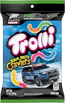 Sour Brite Crawlers Candy, Original Flavored Sour Gummy Worms, 7.2 Ounce