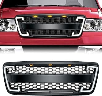 AMERICAN MODIFIED Front Grille Compatible with 2004-08 Ford F150, Replacement Grill w/ DRL & Turn Signal, Matte Black