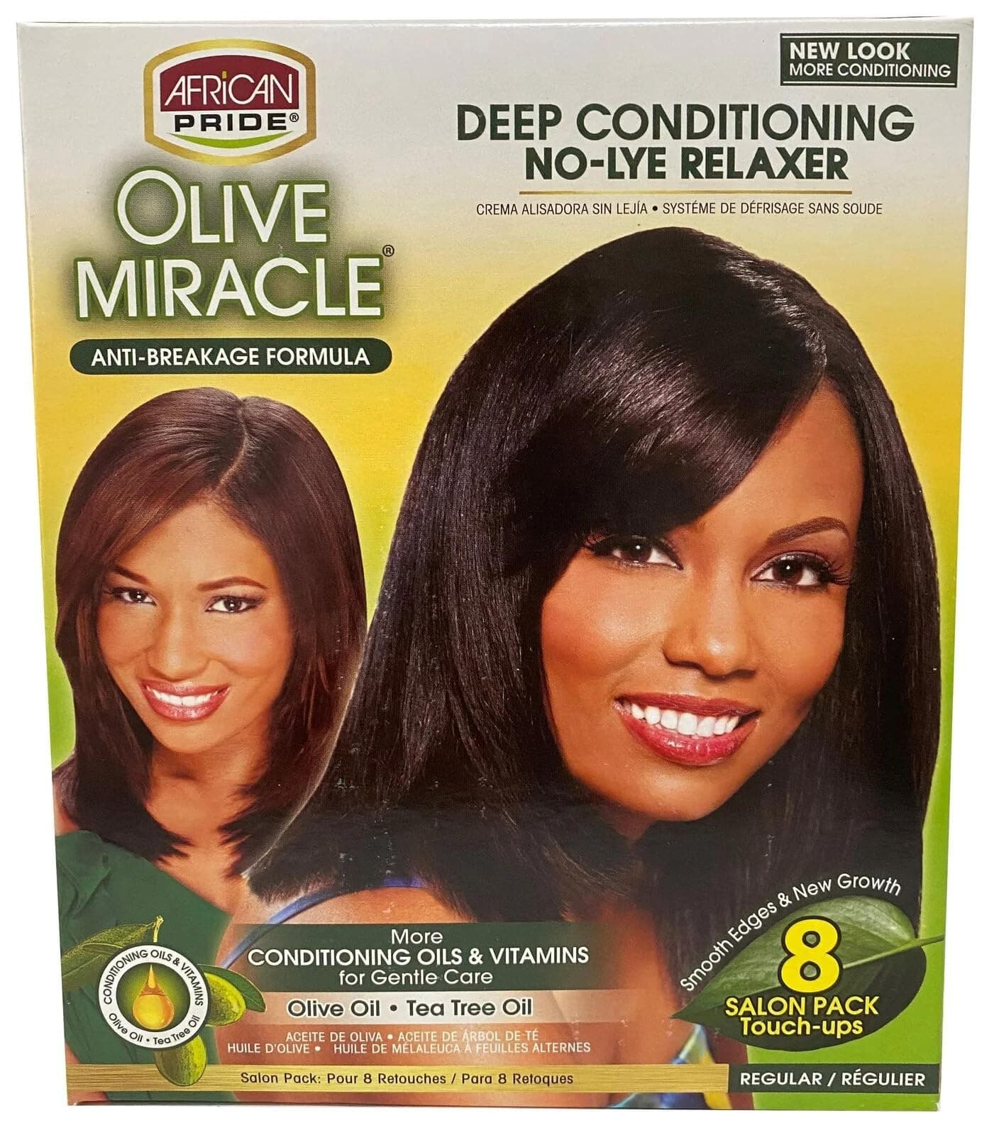 African Pride Olive Miracle Deep Conditioning No-Lye Relaxer - Super Kit 8-Count