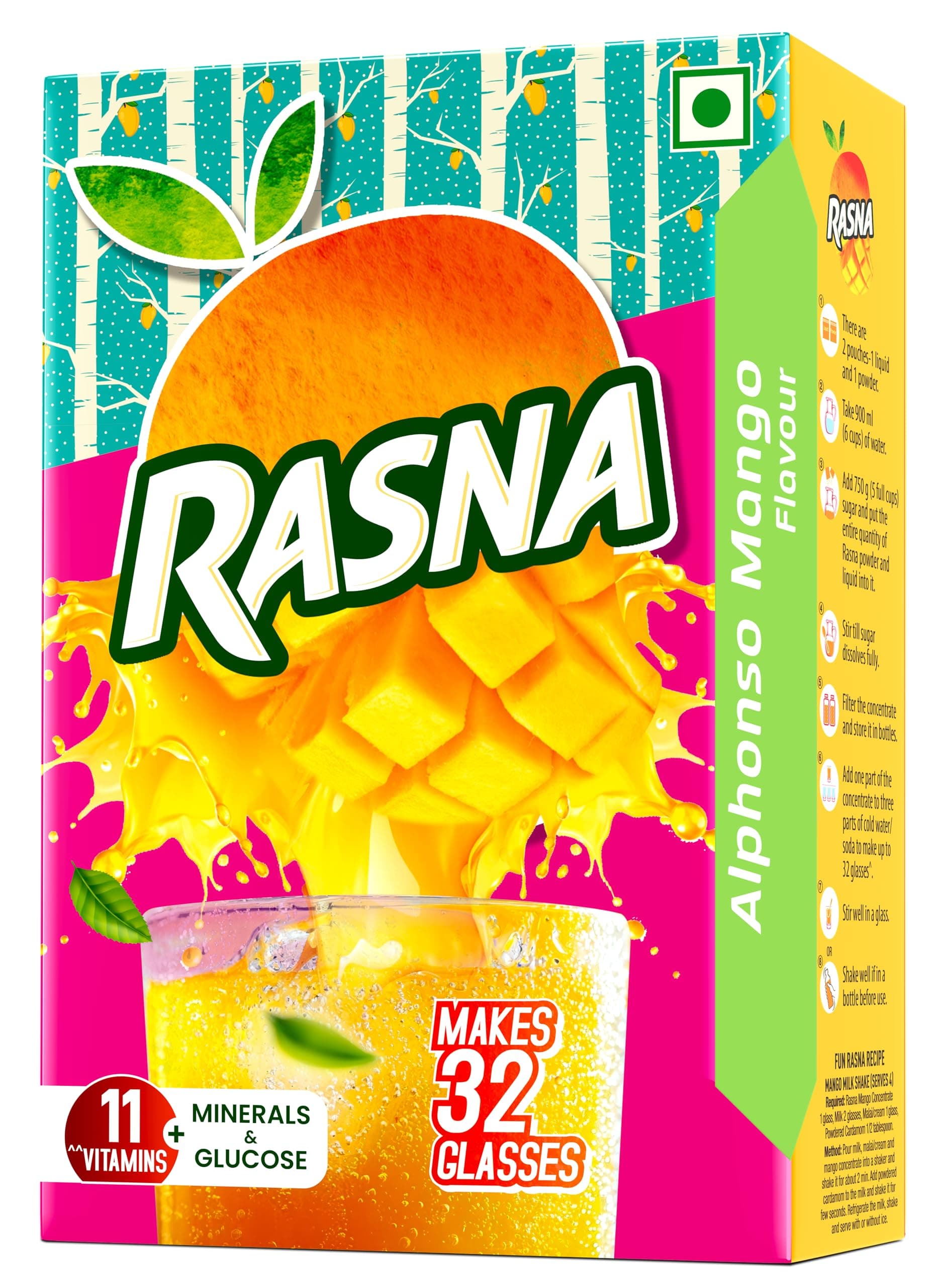 32 Glass Alphonso Mango Pack of 1