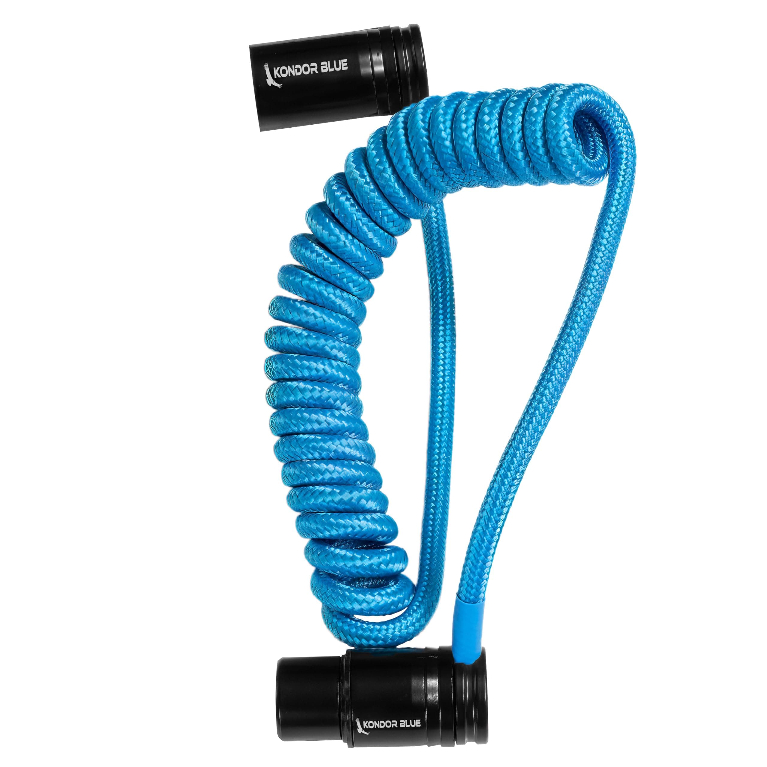 KONDOR BLUE | 12"-24" Coiled Braided Low Profile Right Angle XLR Cable | for Cameras, Microphones, Studio Audio | Blue