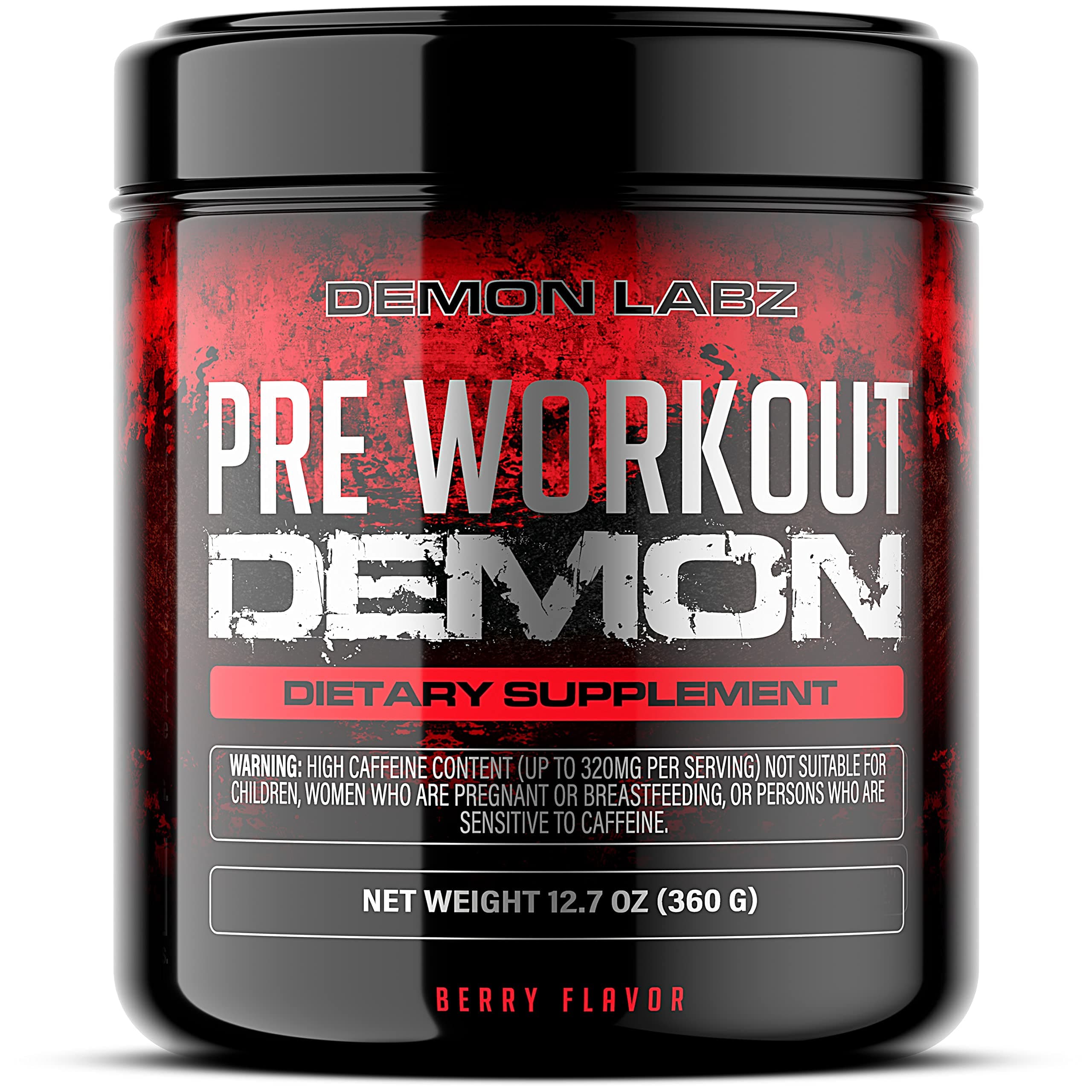 Pre Workout (Berry Flavour) - pre-Workout Supplement with Creatine, Caffeine, Beta-Alanine and Glutamine (Regular - 320 Grams - 40 Servings)