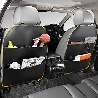 Sanwom Car Seat Back Protector for Kids - Backrest Protector Prevents Damage from Kicking, Universal Fit Seat Protector with Anti-Slip Design, Shields Against Scratches & Footprints