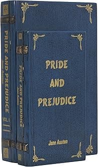 Deco 79 Wooden Decorative Box 'Pride and Prejudice' Storage Faux Book Decorative Keepsake Boxes, Set of 2 Storage Boxes 11', 9'H, Blue
