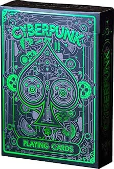Cyberpunk Green Cardistry Deck, White Cyberpunk Playing Cards for Kids & Adults with e-Book, Poker Deck