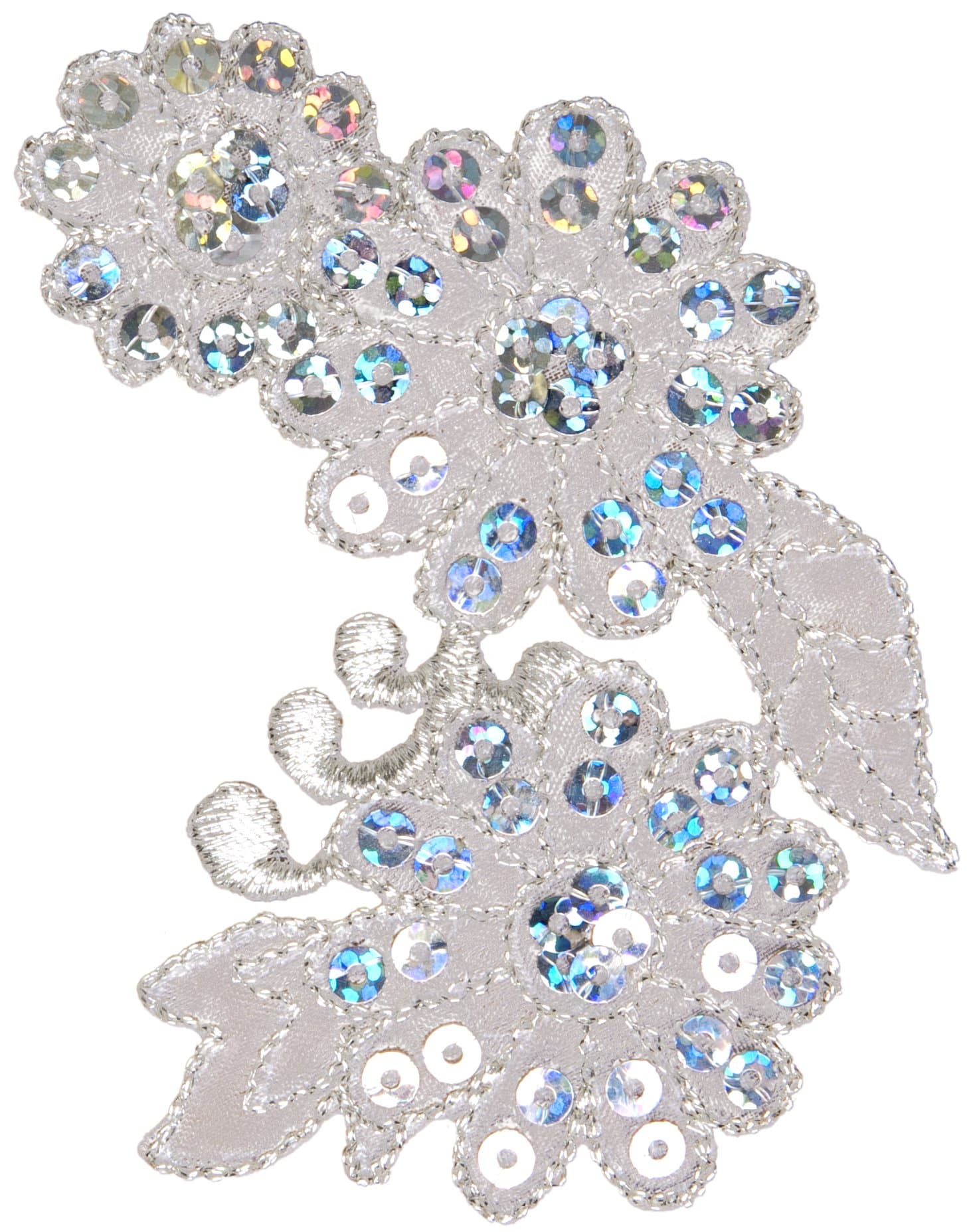 Simplicity Elegant Expressions Flower with Sequins Applique, Silver