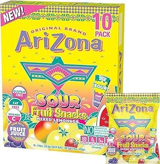 Lemonade Fruit Snacks, Sour Lemonade - 0.9 oz, 10 count Box