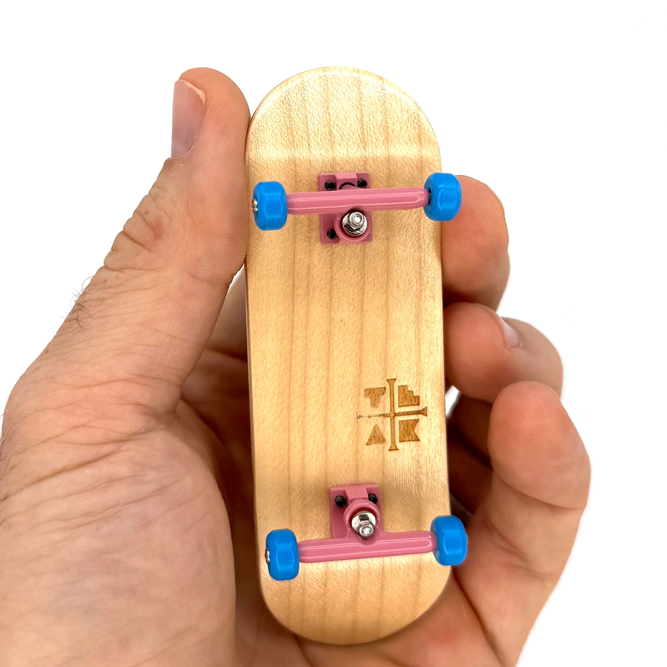 32mm Pro Fingerboard Complete - Fully Assembled with Pro Level Components - Pro Shaped Wooden Deck (32x97mm), UltraSpin Bearing Wheels, Prodigy Gen2 Trucks - Cotton Candy