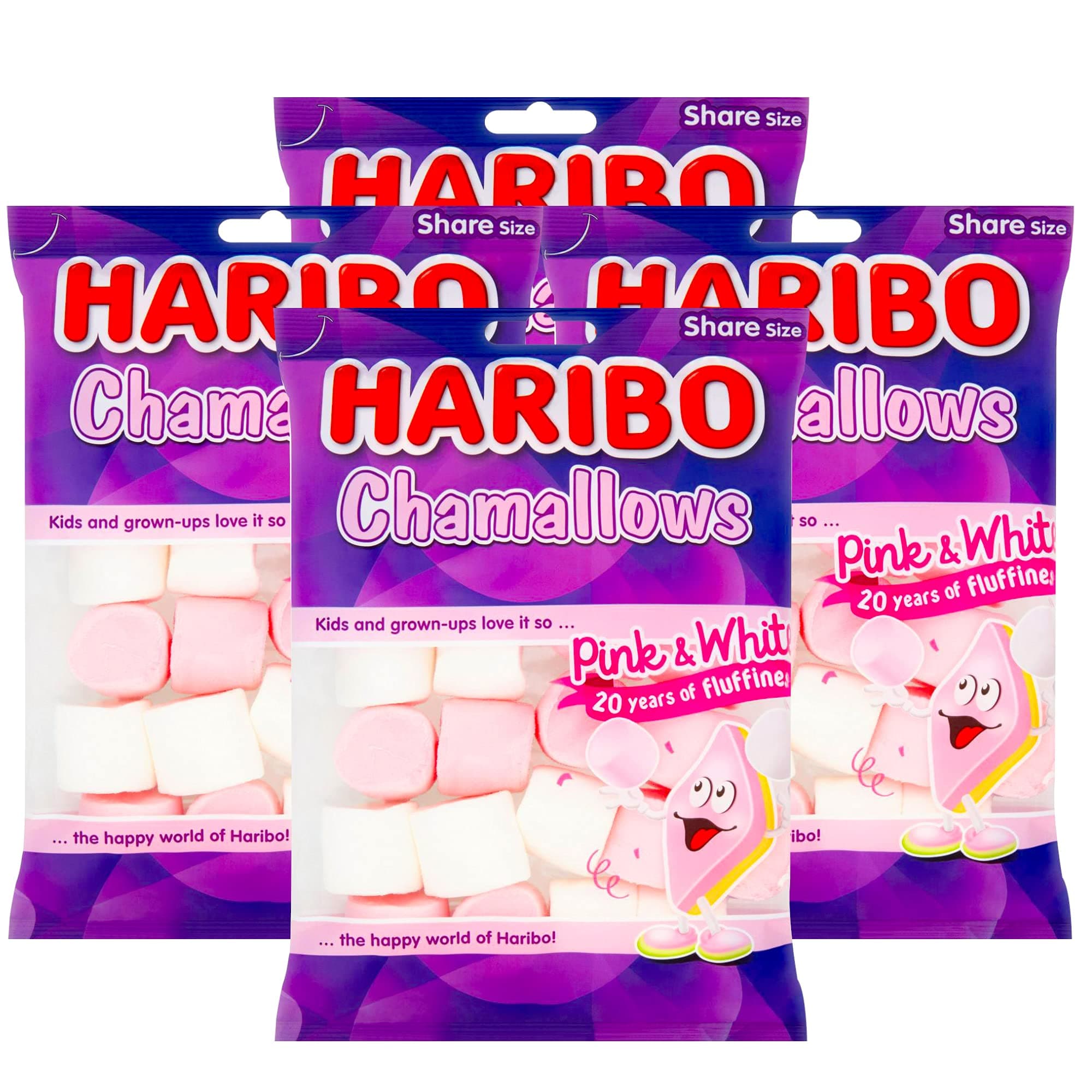 Chamallows Pink & White Marshmallow, Share Size, 4.94 oz ℮ 140 g, 4 Pack