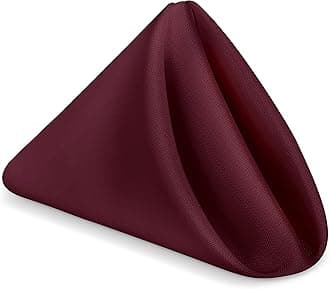 Utopia Home [24 Pack] Cloth Napkins 17 by 17 Inches, 100% Polyester Burgundy Dinner Napkins with Hemmed Edges, Washable Napkins Ideal for Parties, Weddings and Dinners