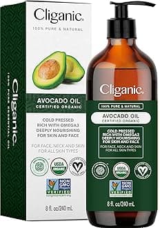 Organic Avocado Oil, 100% Pure (8oz) - for Skin & Hair, Nourishing Carrier Oil for Face & Body